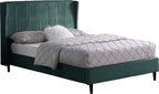 Amelia King Size Bed - Green Velvet Fabric