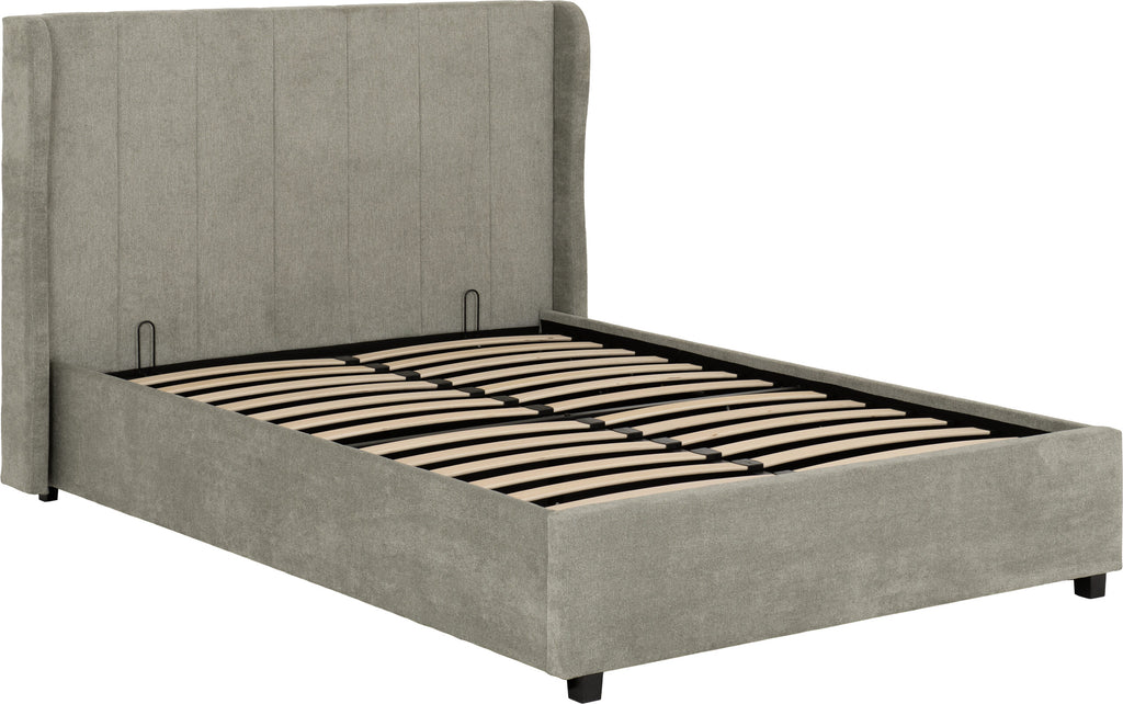 Amelia Double Ottoman Bed -Dark Grey Fabric