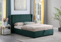 Amelia King Size Ottoman Bed - Green Velvet Fabric