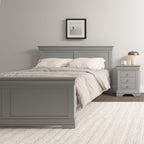 Bordeaux High Foot End Double Bed - Pebble Grey