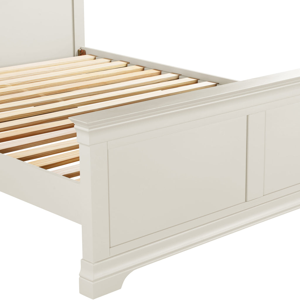 Bordeaux High Foot End King Size Bed - Ivory