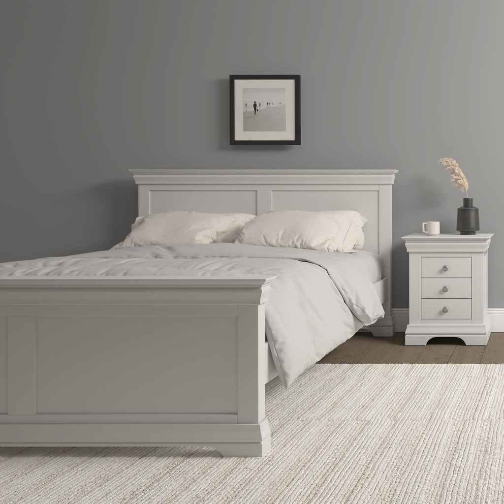 Bordeaux High Foot End King Size Bed - Ivory
