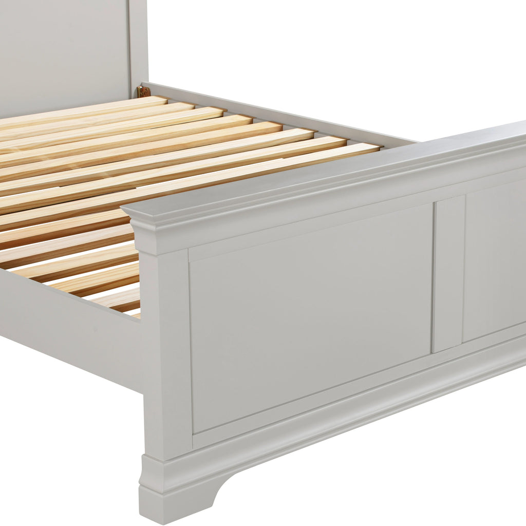 Bordeaux High Foot End King Size Bed - Pebble Grey