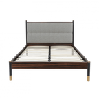 Bali Bed In Grey - Double front view no mattress