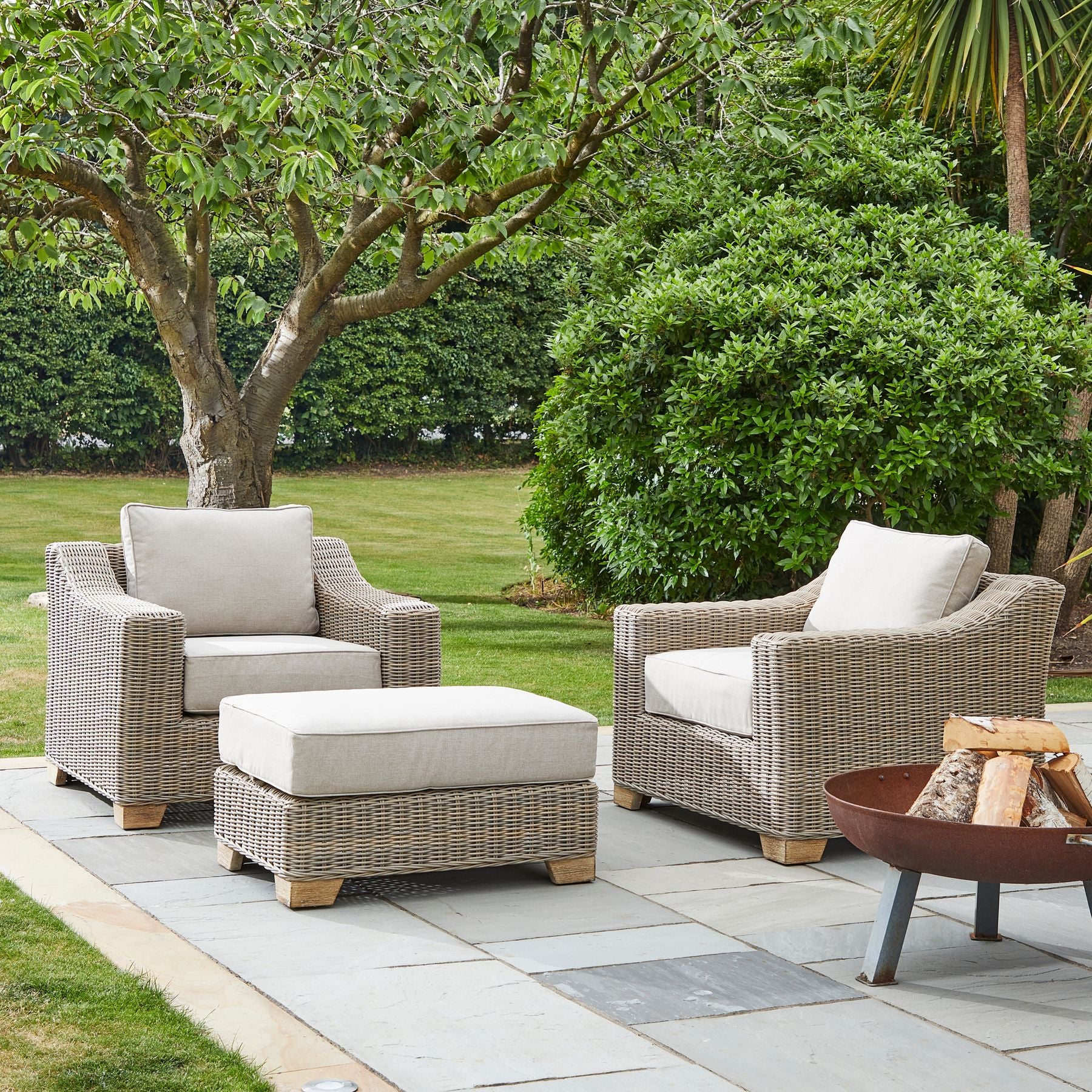 Capri Collection Outdoor Armchair in garden 1