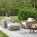 Capri Collection Outdoor Foot Stool in a garden