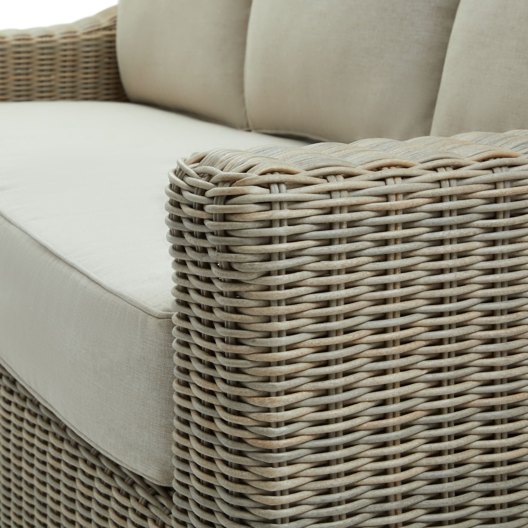 Capri Collection Outdoor Three Seater Sofa close up side angle