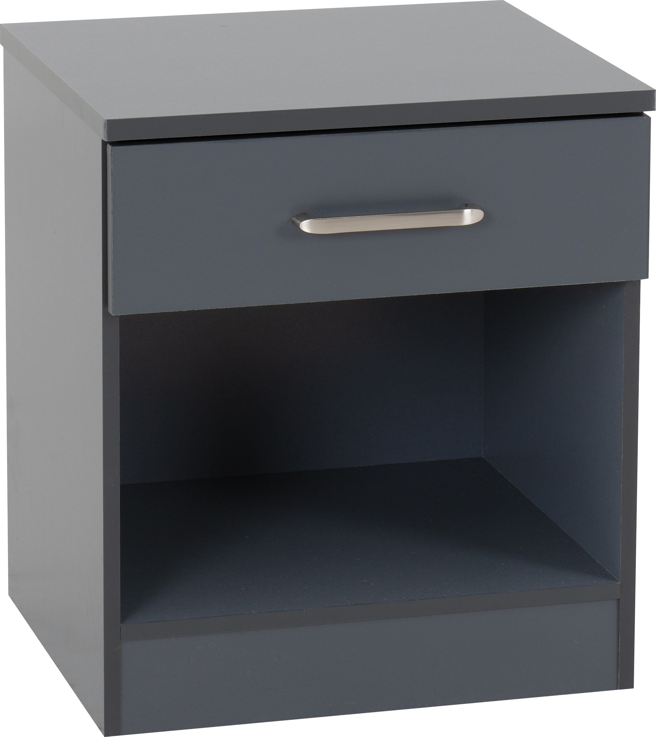 Dakota 1 Drawer Bedside Table - Dark Grey