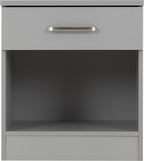 Dakota 1 Drawer Bedside Table - Light Grey