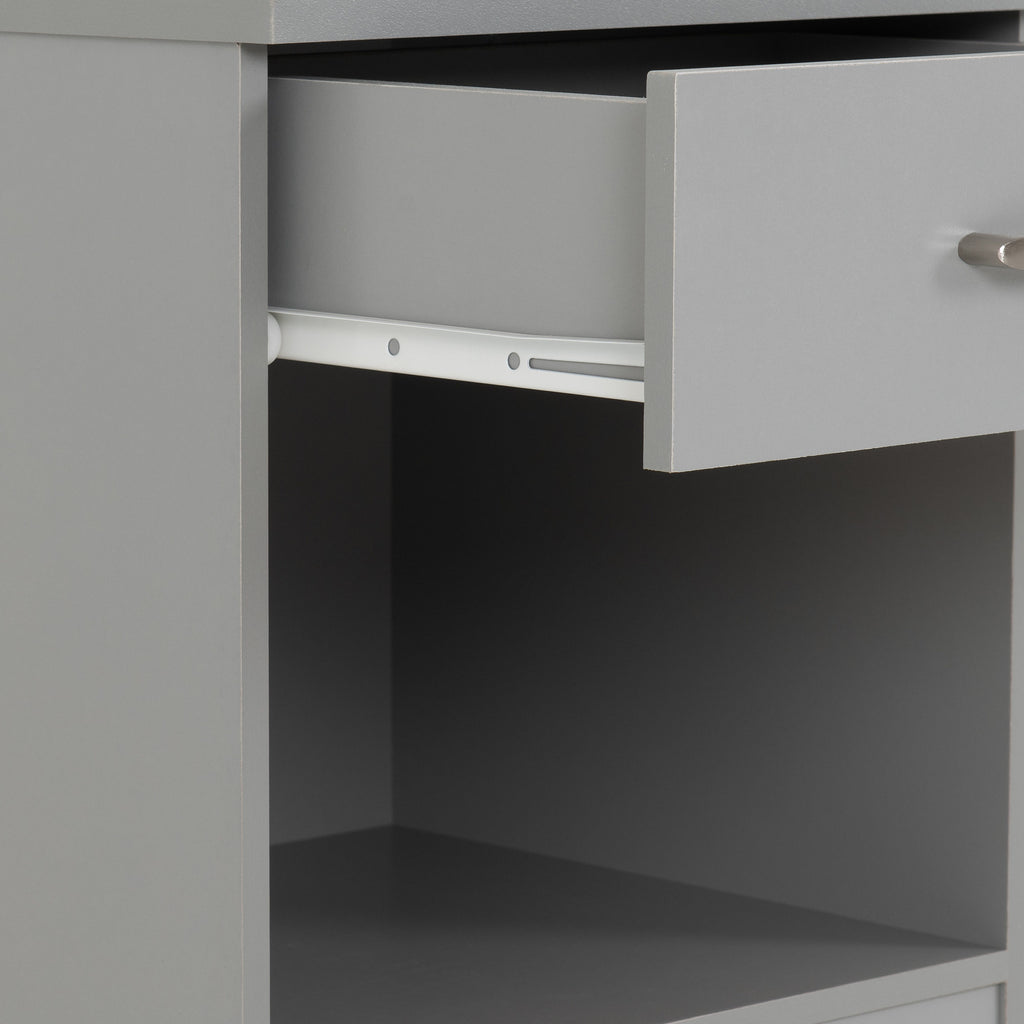 Dakota 1 Drawer Bedside Table - Light Grey