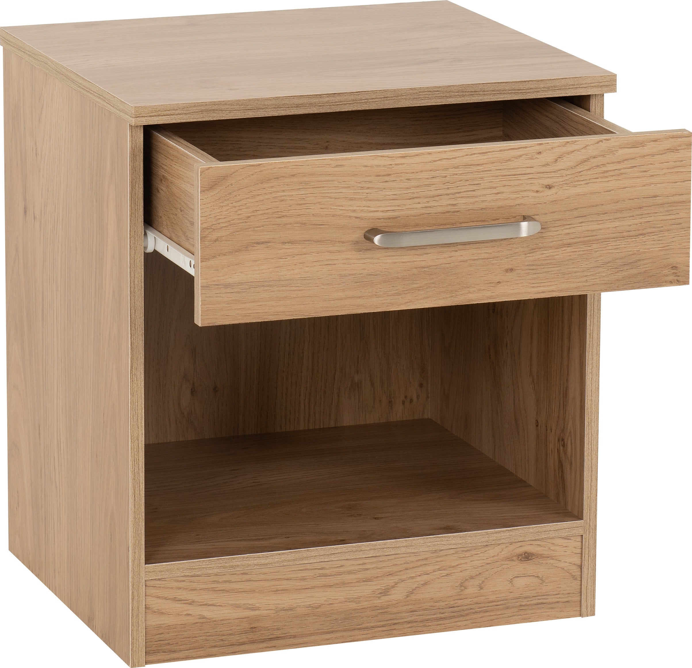 Dakota 1 Drawer Bedside Table - Oak Effect