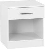 Dakota 1 Drawer Bedside Table - White