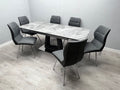 Zermatt Extendable Dining Table Grey Ceramic With 6 Zermatt Chairs