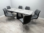 Zermatt Extendable Dining Table Grey Ceramic With 6 Zermatt Chairs