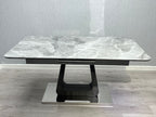 Zermatt Extendable Dining Table Grey Ceramic With 6 Zermatt Chairs