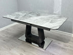 Zermatt Extendable Dining Table Grey Ceramic With 6 Zermatt Chairs