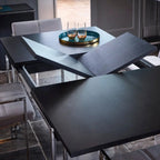Federico Extending Dining Table - Black - folding view