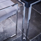 Federico Extending Dining Table - Black close up of silver legs