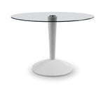 Iona Large Round Dining Table - White/Glass 