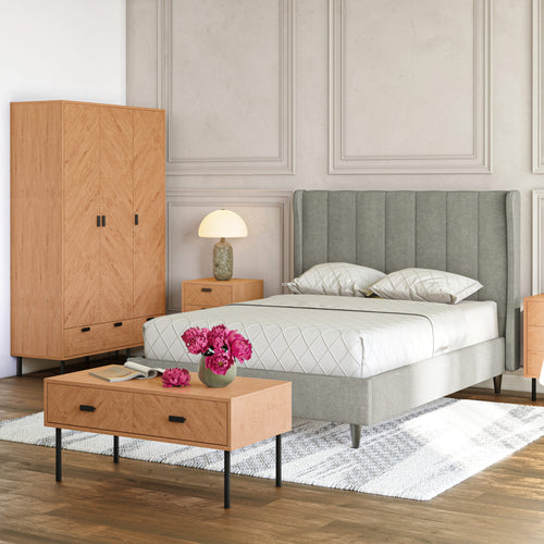 Amelia Double Bed - Dark Grey Fabric