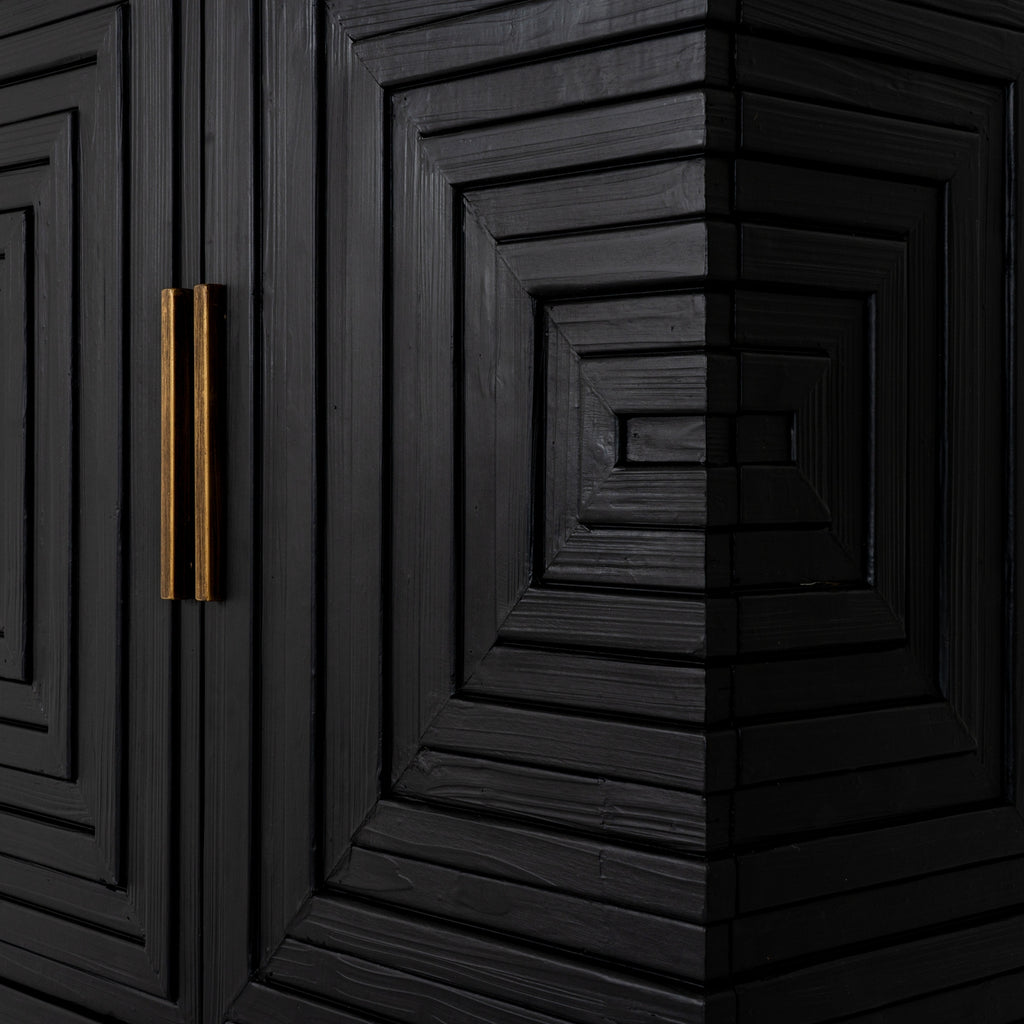 Lennox Black 2 Door Side Cupboard close up