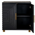 Lennox Black 2 Door Side Cupboard open
