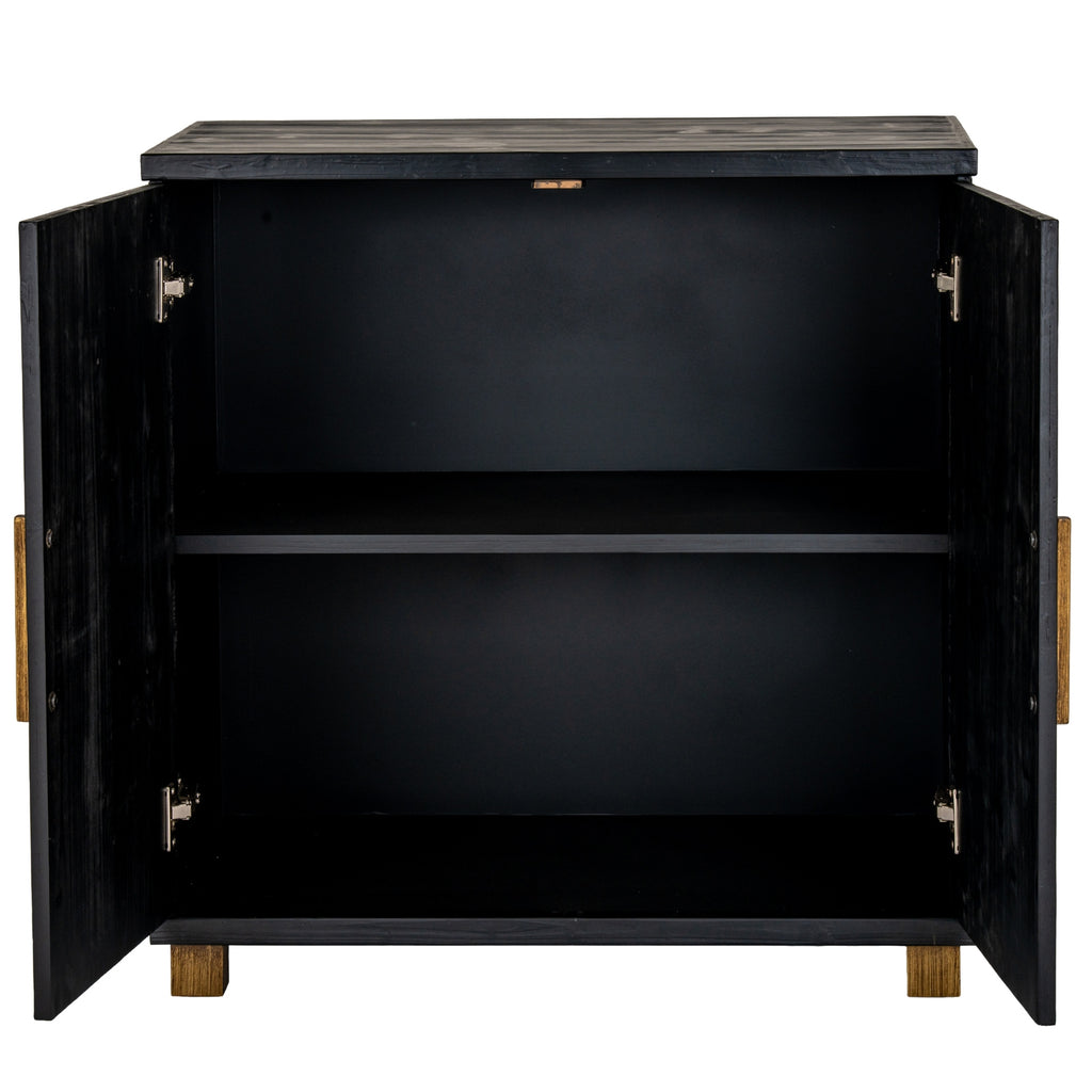 Lennox Black 2 Door Side Cupboard open 1