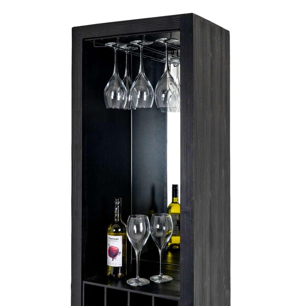 Lennox Black Drinks Unit with glasses