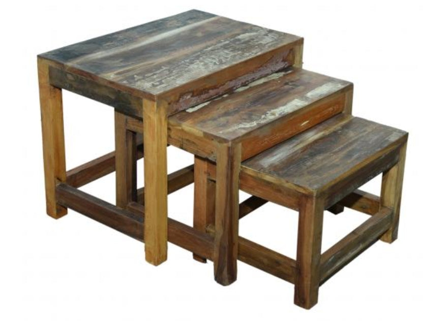 Reclaimed Nest of 3 Tables
