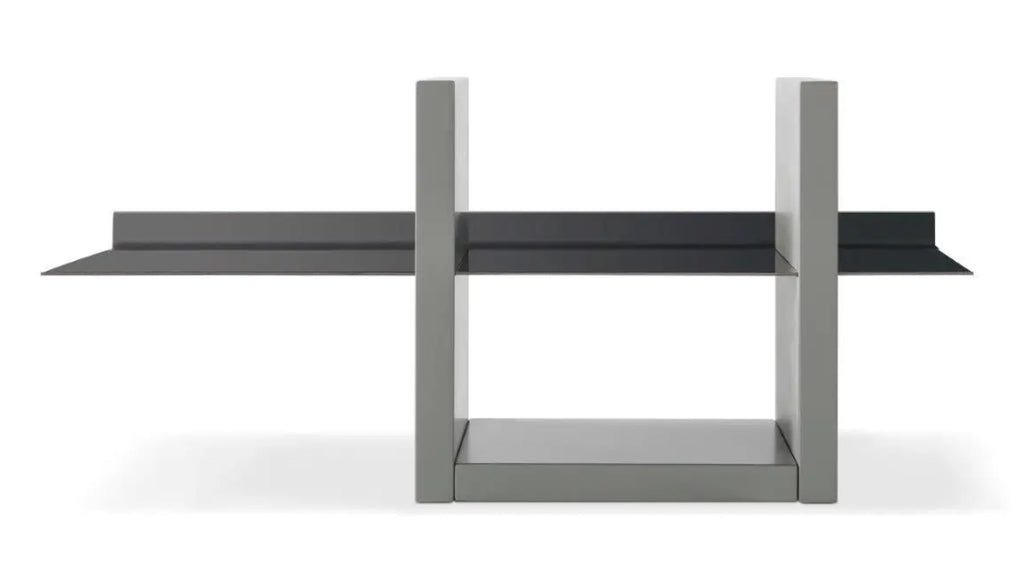Alberto Grey & Dark Chrome Accent Wall Shelf Unit