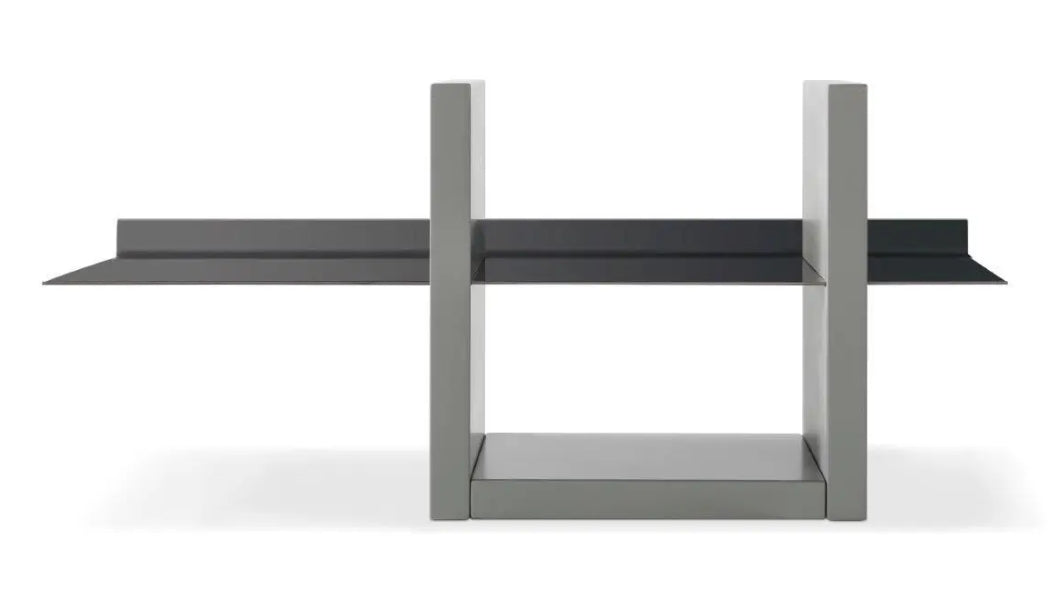 Alberto Grey & Dark Chrome Accent Wall Shelf Unit