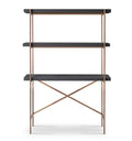 Adriana Bronze Frame & Grey Desk & Bookshelf