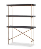 Adriana Bronze Frame & Grey Desk & Bookshelf