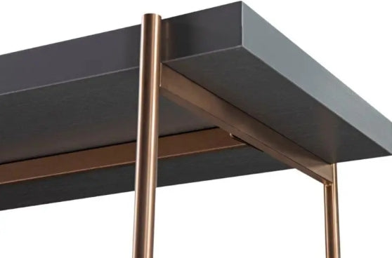 Adriana Bookshelf - Bronze Frame And Grey Shelves