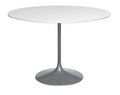Swan Large Circular Dining Table - White And Dark Chrome