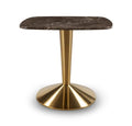 Iona Small Square Dining Table - Brass/Brown