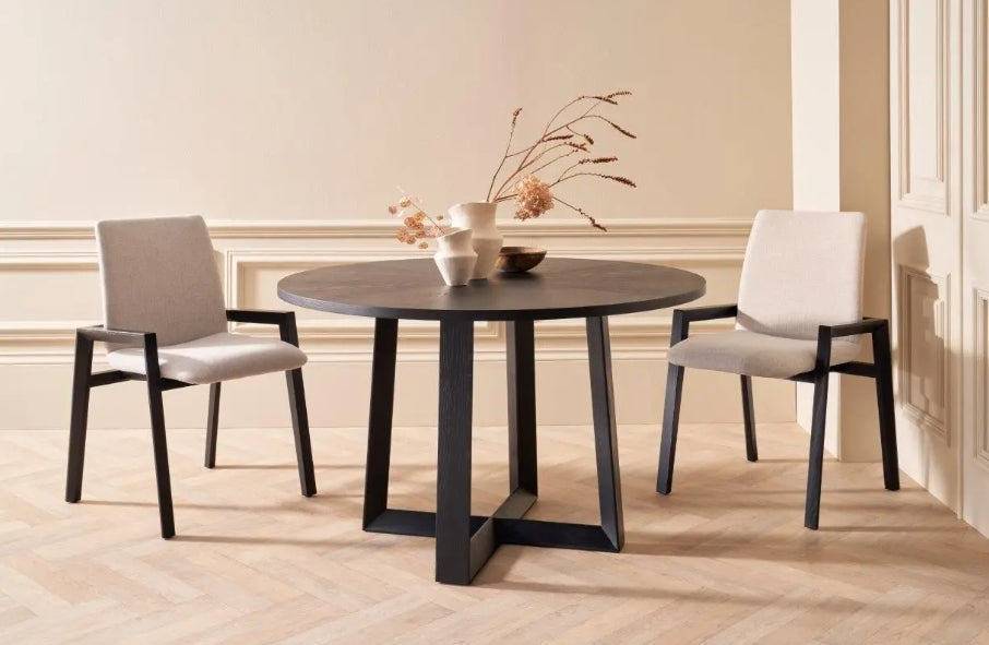 Cadiz Large Round Dining Table - Black