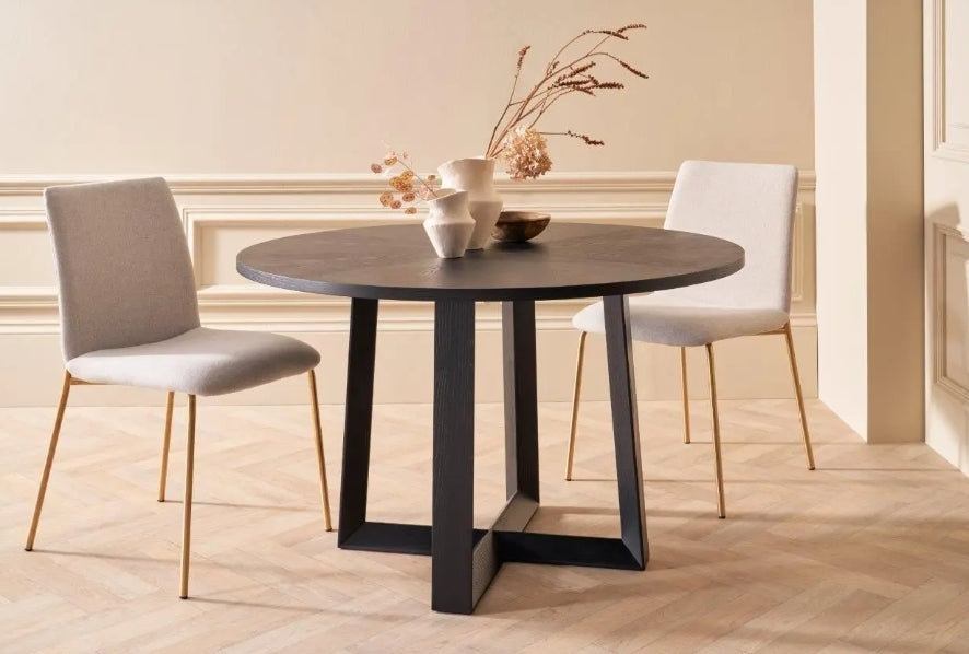 Cadiz Large Round Dining Table - Black