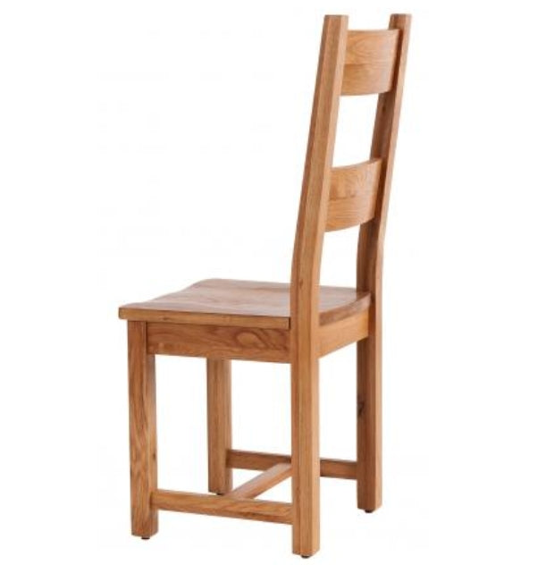 Horizontal Slats Dining Chair with Timber Seat