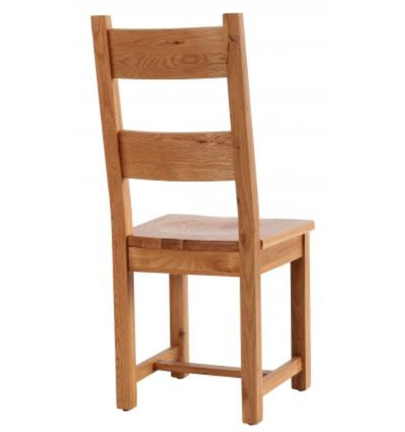 Horizontal Slats Dining Chair with Timber Seat