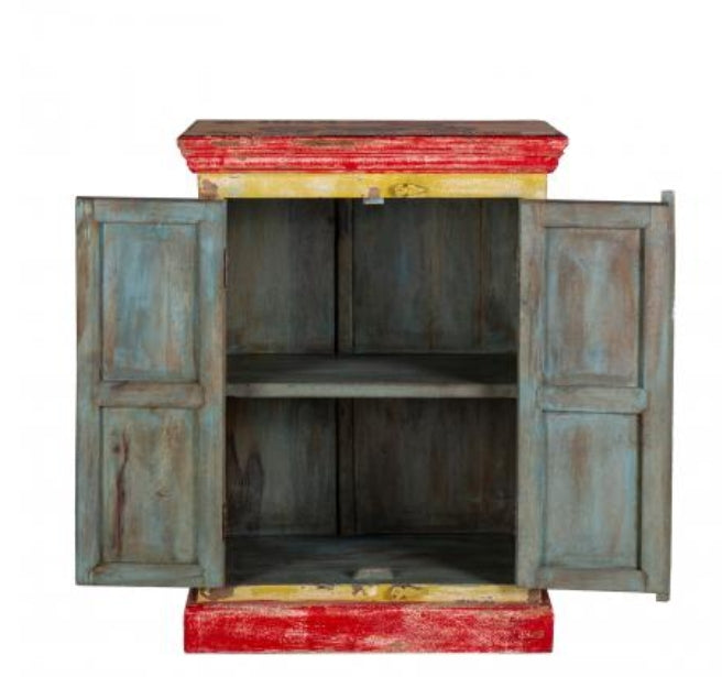 Hand Painted Vintage Ad 2 Door Cabinet