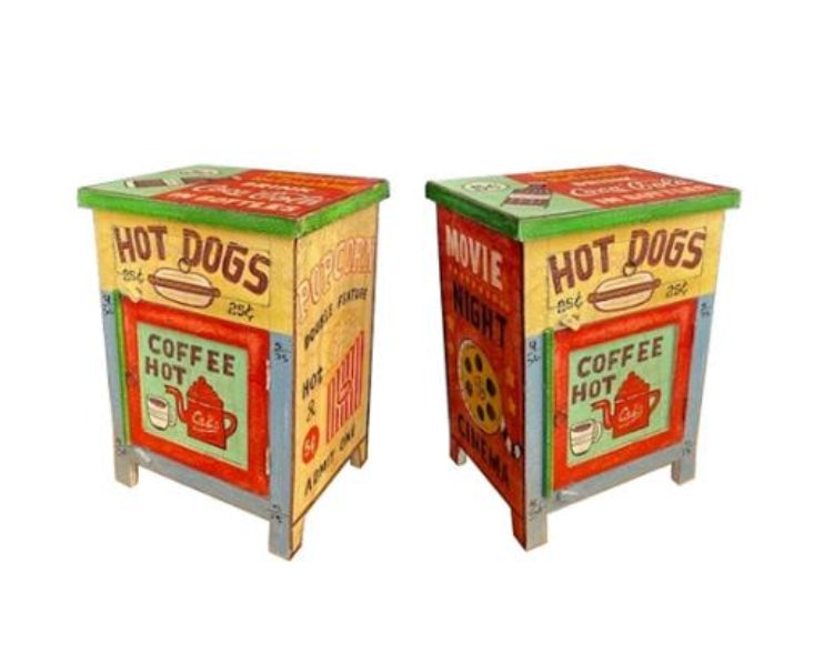 Hand Painted Vintage Movie Cabinet