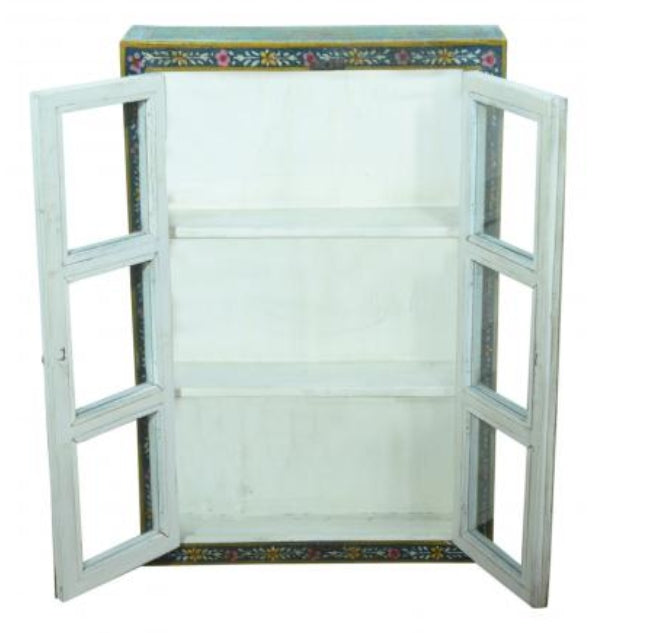 Hand Painted 2 Door Glazed Cabinet