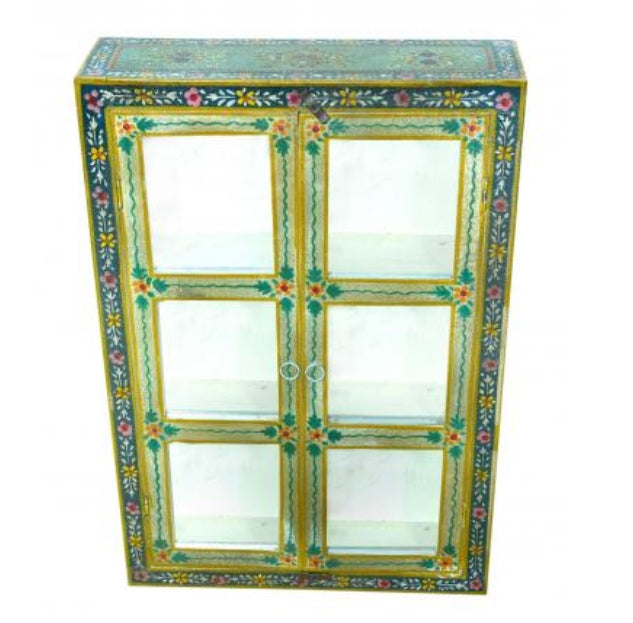 Hand Painted 2 Door Glazed Cabinet