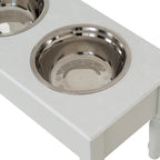 Serene Collection Pet Feeder Table - White close up