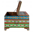 Vintage Hand Painted Coffee Table side view open