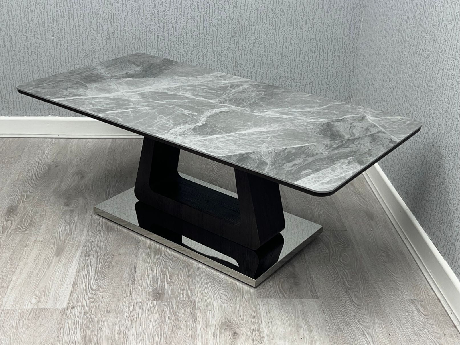 Zermatt Coffee Table Grey Ceramic side view
