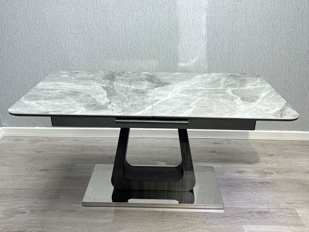 Zermatt Extendable Dining Table Grey Ceramic 